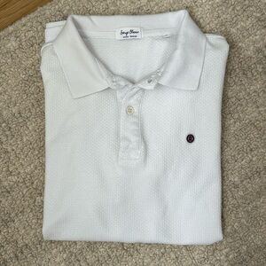 Men’s Small Serge Blanco White Cotton Polo